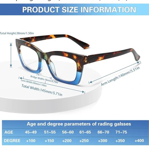 2 pairREADERS w/ case, 1.0-4.0 Colorful Square Frame Glasses Set - Picture 3 of 3